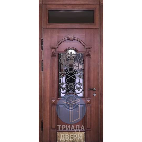 стальная наружная дверь с отделкой мдф и отбойником для коттеджа