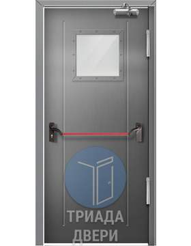 противопожарная стальная дверь с ручкой антипаникой
