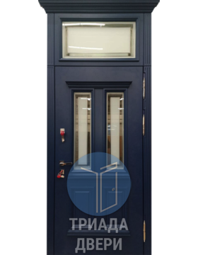 стальная мдф дверь с верхней вставкой